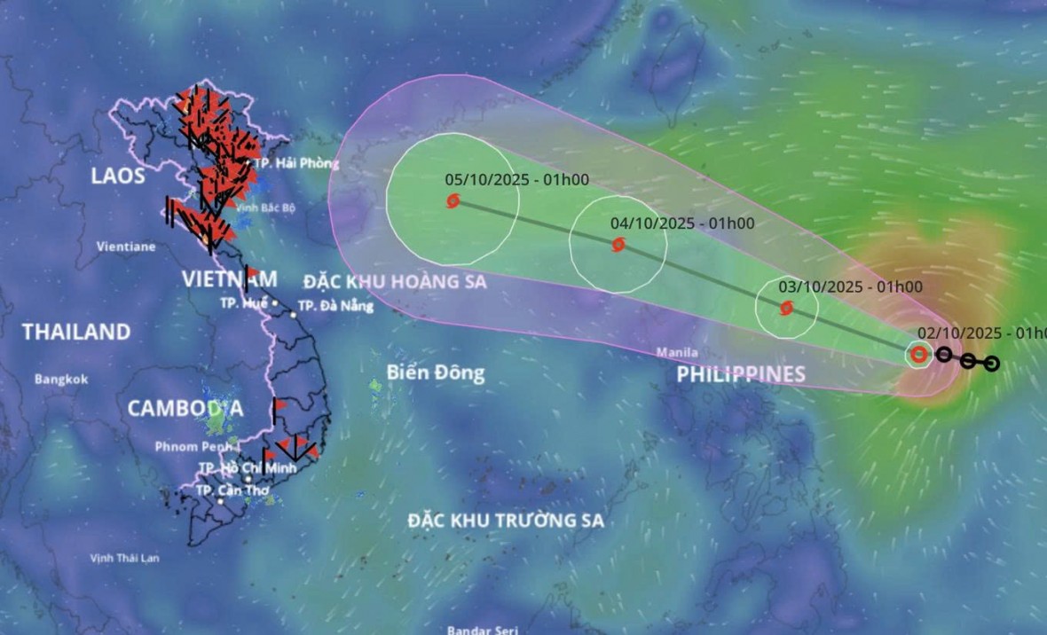 Bão số 11 có thể vào Biển Đông ngày 3/10, gió giật cấp 15