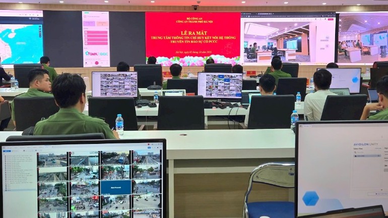 Hà Nội vận hành Trung tâm Thông tin chỉ huy kết nối hệ thống truyền tin, báo sự cố PCCC