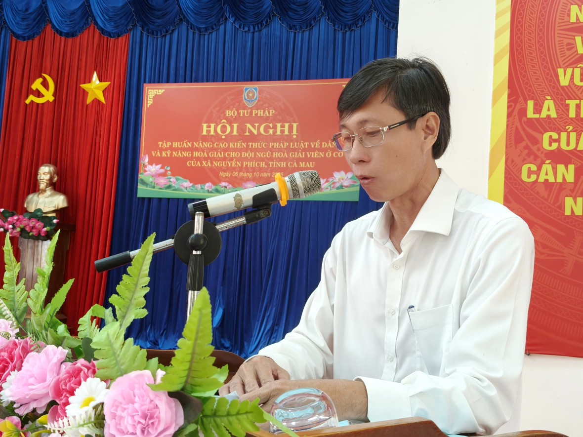 Cà Mau: Tập huấn nâng cao năng lực hòa giải viên cơ sở, góp phần giữ gìn an ninh trật tự cộng đồng Cà Mau: Tập huấn nâng cao năng lực hòa giải viên cơ sở, góp phần giữ gìn an ninh trật tự cộng đồng