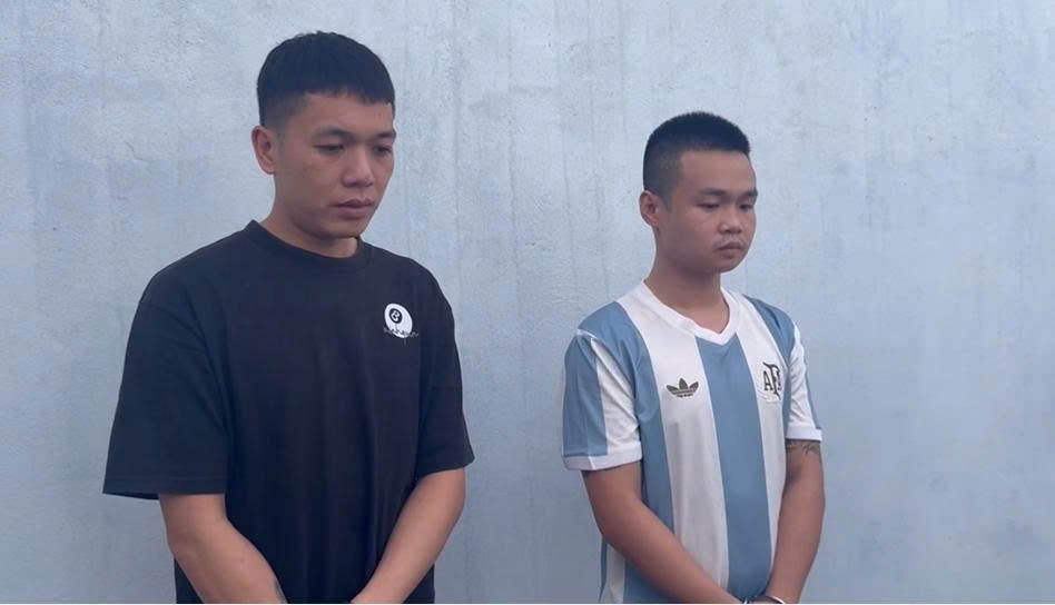 2 đối tượng Nguyễn Hữu Long và Nguyễn Như Vương - Ảnh Công an Nghệ An.