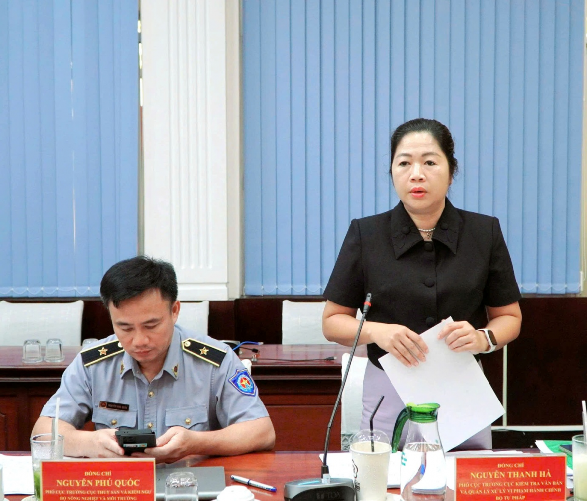 Bộ Tư pháp làm việc với UBND tỉnh An Giang về công tác thi hành pháp luật về xử lý vi phạm hành chính trong lĩnh vực thủy sản