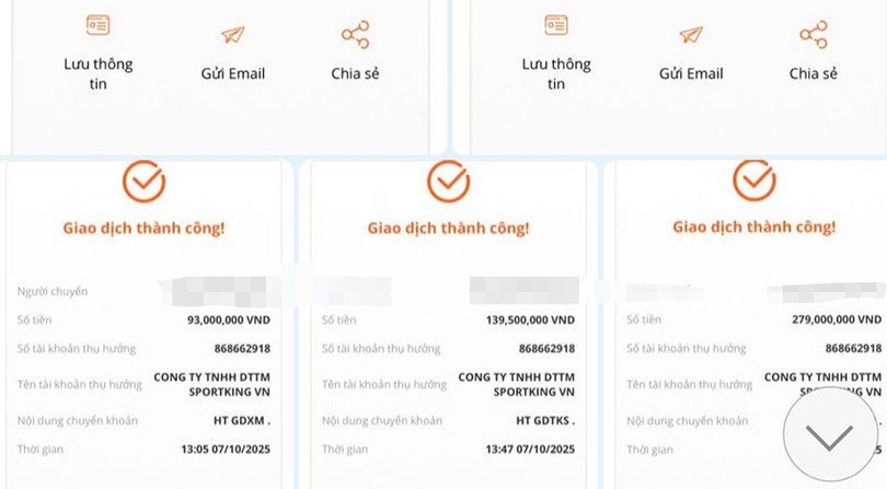 Chị M. liên tục chuyển tiền cho nhóm lừa đảo - Ảnh Công an Hà Tĩnh.
