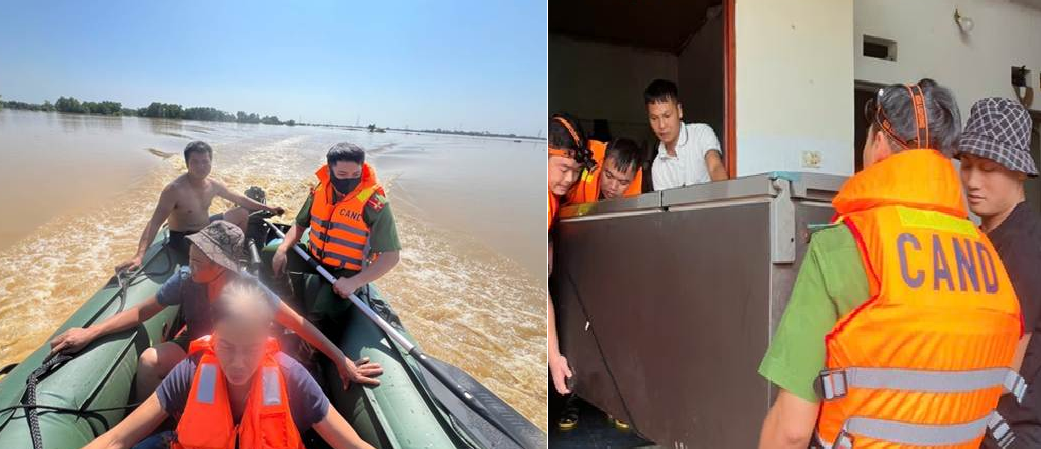 Công an các xã ngoại thành Hà Nội nỗ lực giúp dân khắc phục hậu quả sau mưa lũ