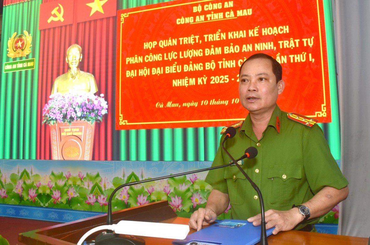 Công an Cà Mau triển khai kế hoạch bảo đảm an ninh, an toàn Đại hội đại biểu Đảng bộ tỉnh lần thứ I Công an Cà Mau triển khai kế hoạch bảo đảm an ninh, an toàn Đại hội đại biểu Đảng bộ tỉnh lần thứ I