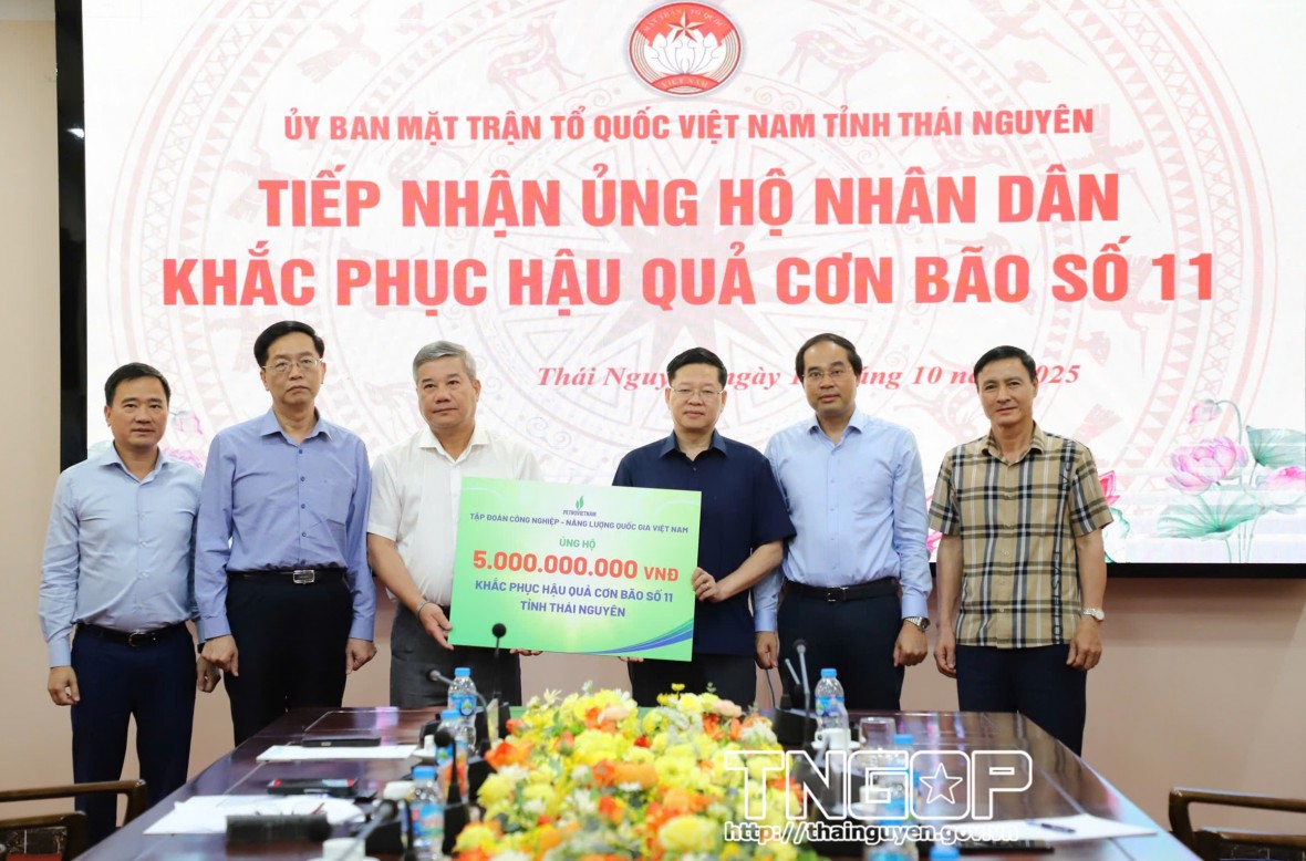 Thái Nguyên tiếp nhận nguồn lực ủng hộ khắc phục hậu quả bão số 11