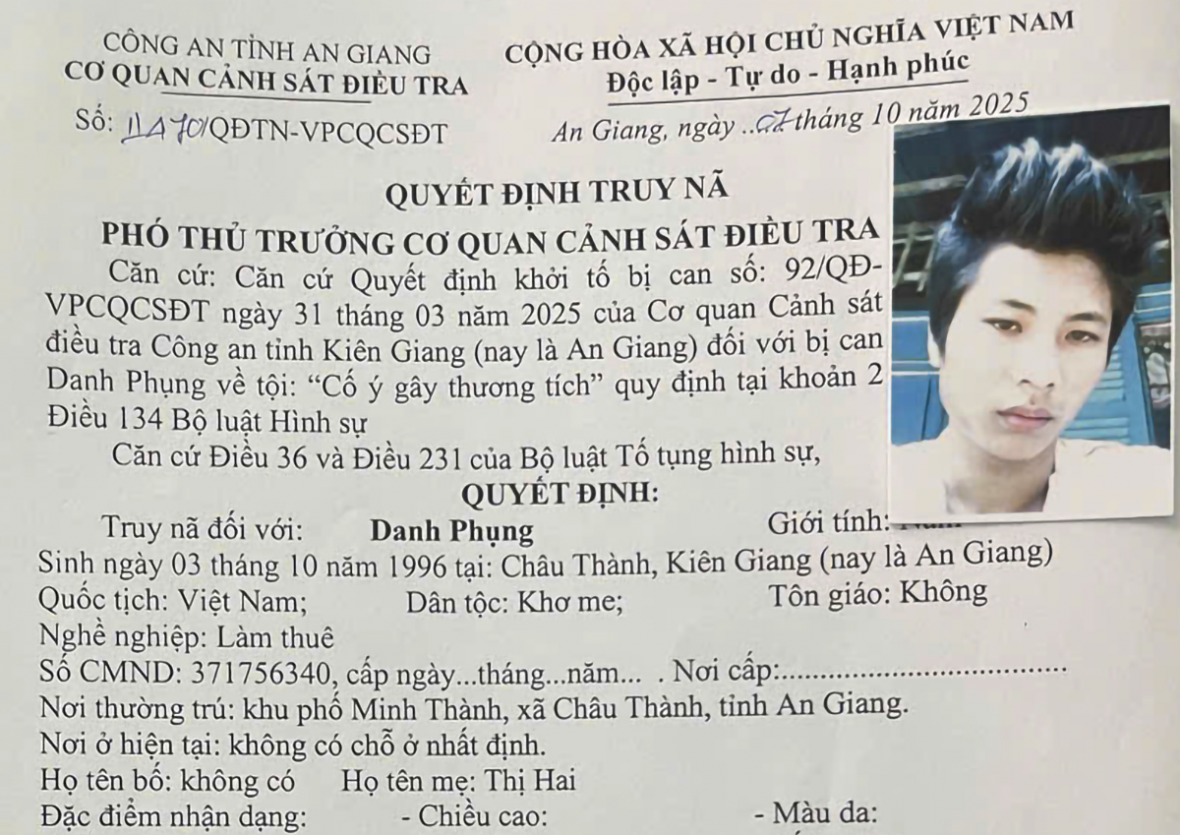 Công an An Giang truy nã 02 đối tượng “Cố ý gây thương tích”