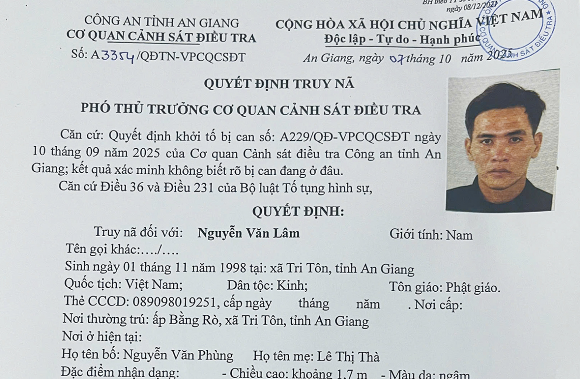 Công an An Giang truy nã 02 đối tượng “Cố ý gây thương tích”