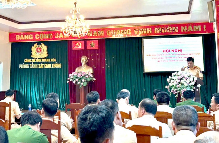 Phòng Cảnh sát giao thông Công an tỉnh Thanh Hóa triển khai phương án bảo đảm trật tự an toàn giao thông.