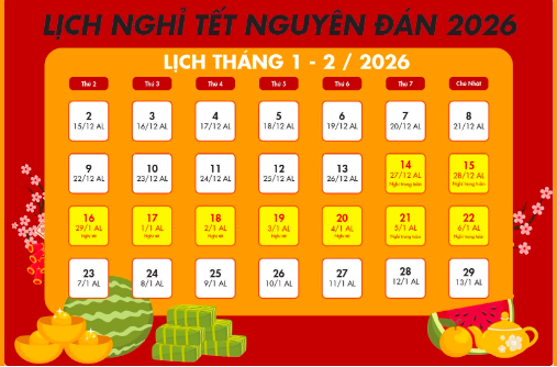 Người dân được nghỉ Tết Bính Ngọ 9 ngày liên tiếp
