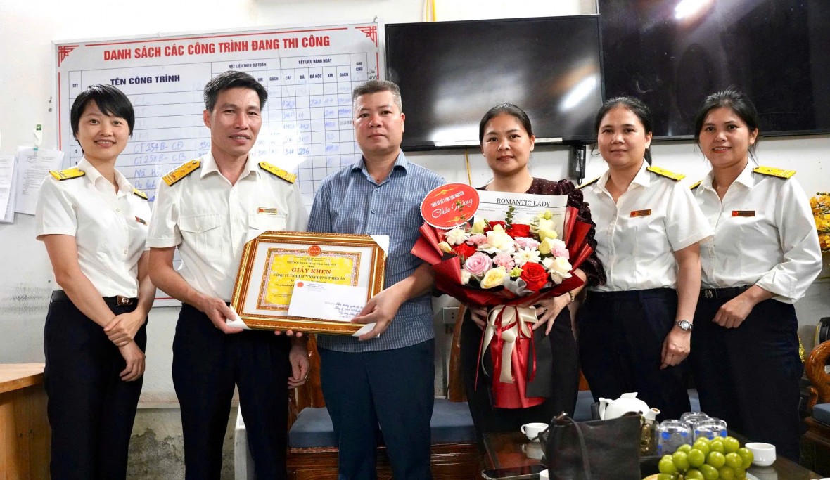 Thái Nguyên: Trao Giấy khen cho cho Công ty TNHH MTV xây dựng Thiên Ân đã có thành tích tuân thủ chính sách, pháp luật thuế năm 2024.