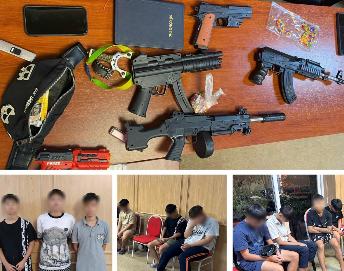 Hải Phòng ngăn chặn nhóm thiếu niên tụ tập, mang súng đồ chơi gây rối đường phố