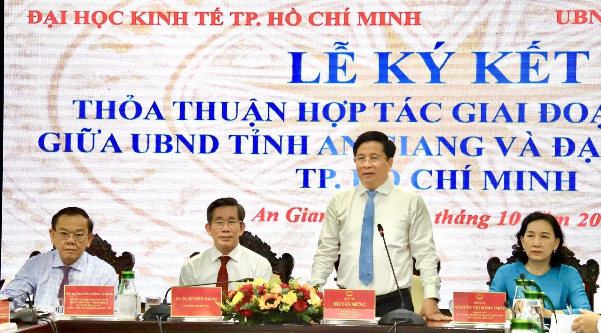 Tỉnh An Giang ký kết thỏa thuận hợp tác với Đại học Kinh tế TP Hồ Chí Minh, hướng đến phát triển toàn diện