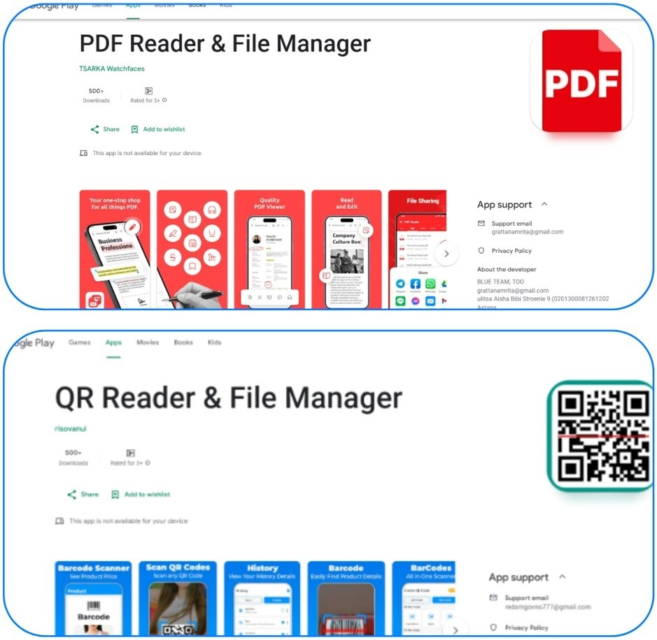 Hai phần mềm chứa mã độc Anatsa được phát hiện trên kho ứng dụng của Google Hai phần mềm chứa mã độc Anatsa được phát hiện trên kho ứng dụng của Google