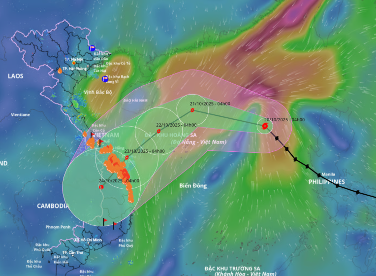 Dự báo mới nhất về đường đi và vùng ảnh hưởng của bão Fengshen