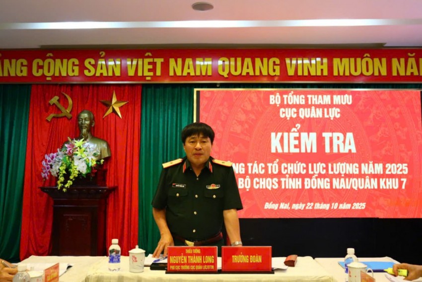 Kiểm tra công tác tổ chức lực lượng năm 2025 tại Bộ Chỉ huy Quân sự tỉnh Đồng Nai