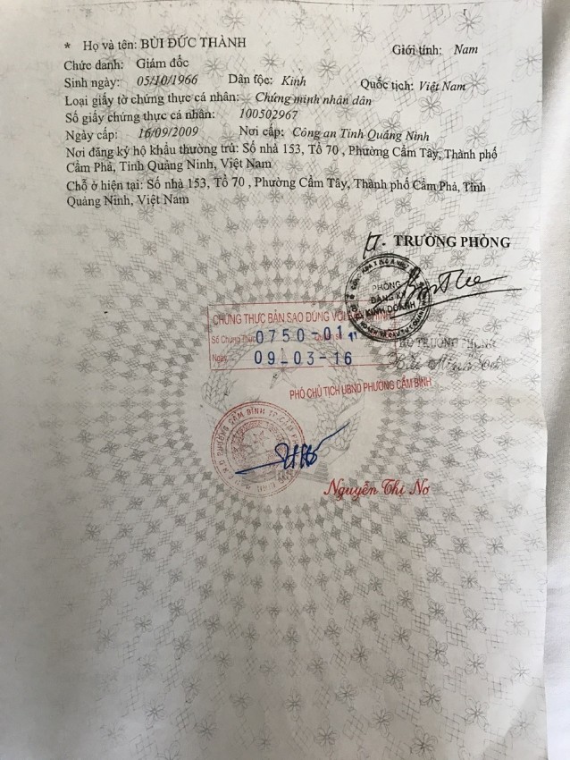 Giấy chứng nhận đăng ký doanh nghiệp công ty cổ phần thay đổi lần thứ nhất được cấp cho ông Lưu Huy Hà, làm Chủ tịch HĐQT còn ông Bùi Đức Thành, làm giám đốc. Giấy chứng nhận đăng ký doanh nghiệp công ty cổ phần thay đổi lần thứ nhất được cấp cho ông Lưu Huy Hà, làm Chủ tịch HĐQT còn ông Bùi Đức Thành, làm giám đốc.