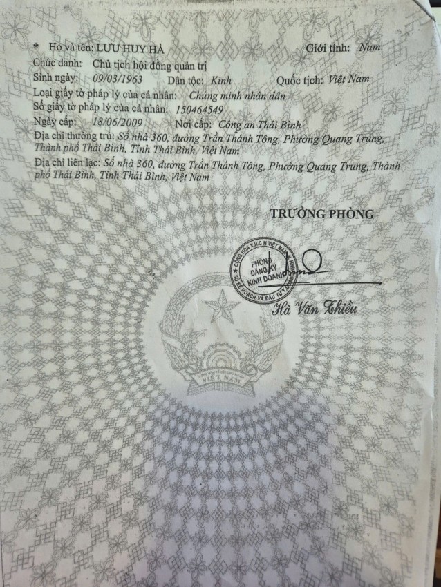 Sau khi có phán quyết của Toà án thì Phòng đăng ký kinh doanh nay là phòng đăng ký doanh nghiệp đã cấp lại giấy chứng nhận đăng ký doanh nghiệp lần thứ 5 cho Công ty cổ phần bến xe trung tâm Cẩm Phả và ông Lưu Huy Hà, làm Chủ tịch HĐQT còn ông Bùi Đức Thành làm Giám đốc. Sau khi có phán quyết của Toà án thì Phòng đăng ký kinh doanh nay là phòng đăng ký doanh nghiệp đã cấp lại giấy chứng nhận đăng ký doanh nghiệp lần thứ 5 cho Công ty cổ phần bến xe trung tâm Cẩm Phả và ông Lưu Huy Hà, làm Chủ tịch HĐQT còn ông Bùi Đức Thành làm Giám đốc.