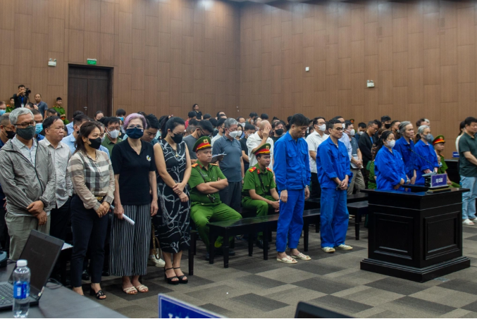 Các bị cáo tại phiên tòa 