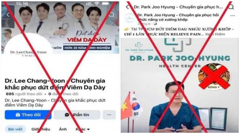 Các đối tượng đã thuê diễn viên đóng vai bác sĩ để quảng cáo trên mạng xã hội. Ảnh: CACC.