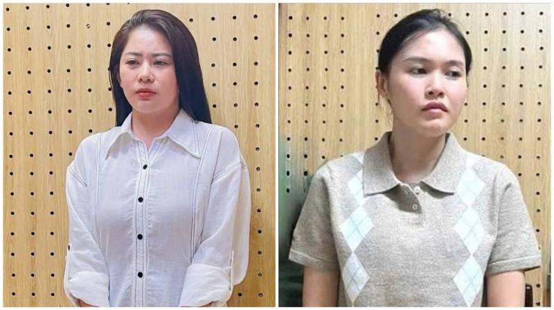 Nguyễn Ngọc Phương Duyên và Bùi Phương Ly tại cơ quan điều tra.