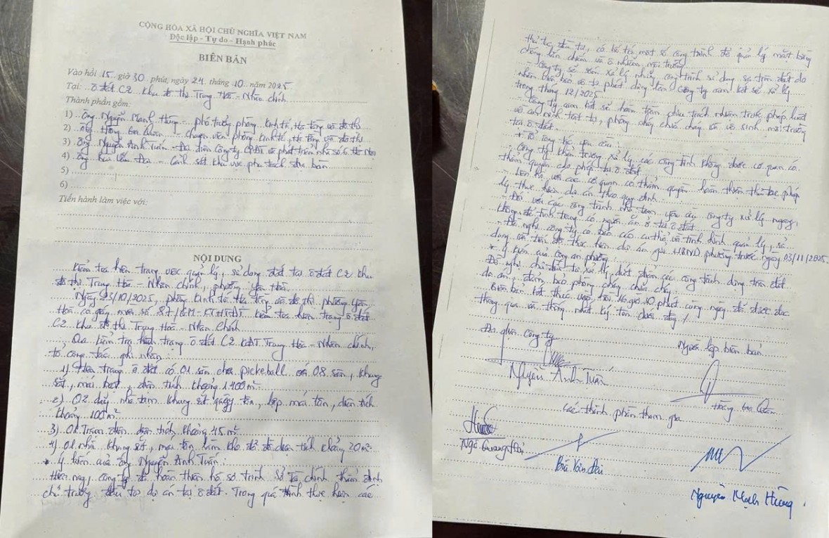 Lập biên bản cụm sân pickleball xây dựng trái phép, yêu cầu tháo dỡ ngay