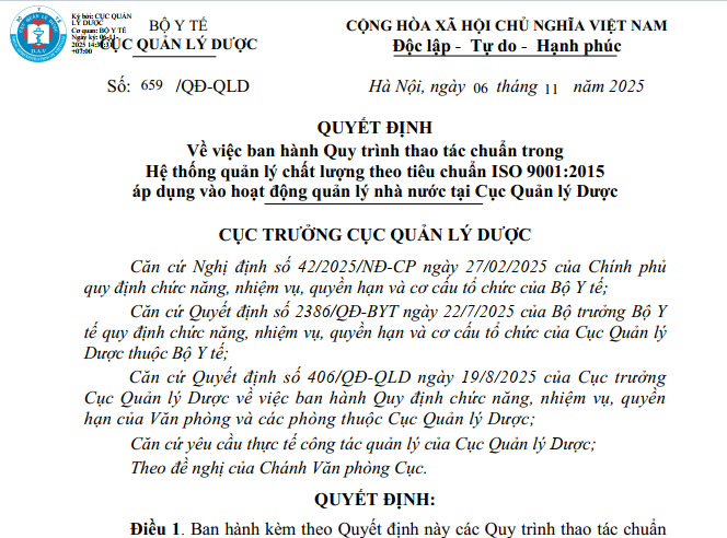 Quy trình xử lý vi phạm hành chính trong lĩnh vực dược, mỹ phẩm