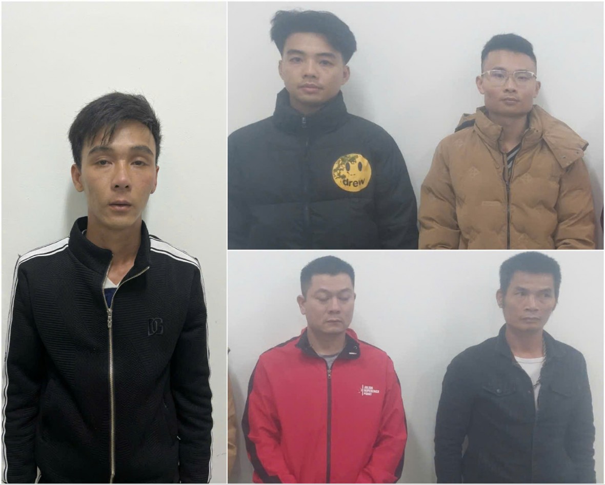 Tạm giữ hình sự nhóm đối tượng - Ảnh Công an Nghệ An.