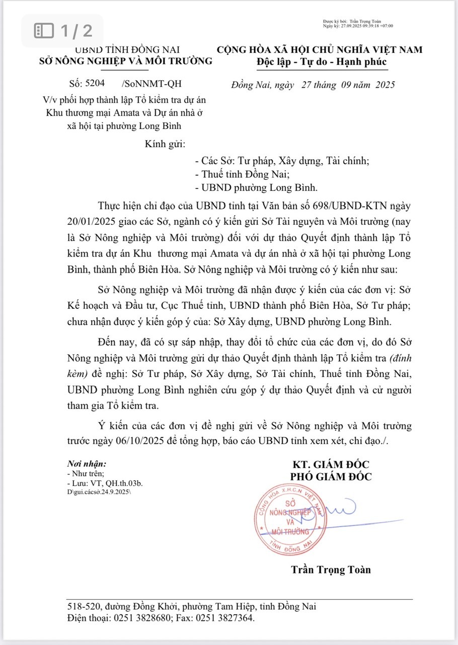 Đồng Nai lập Tổ kiểm tra hai dự án liên quan đến đất đai tại phường Long Bình