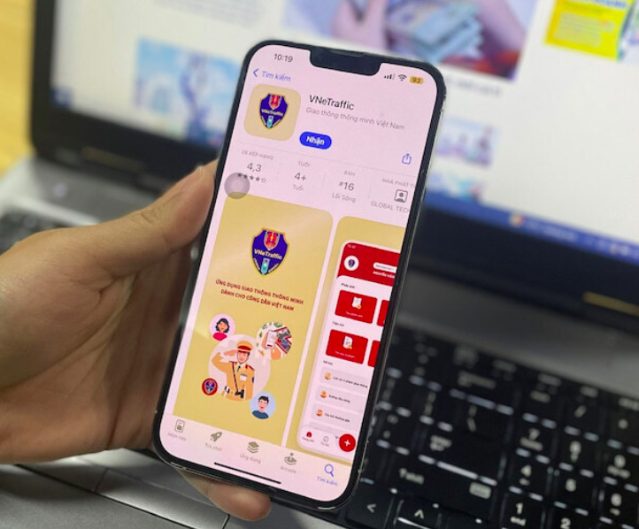 Giao diện khi công dân liên kết tài khoản VNeTraffic với tài khoản VNeID thành công. Tài khoản định danh của công dân ở mức 2 