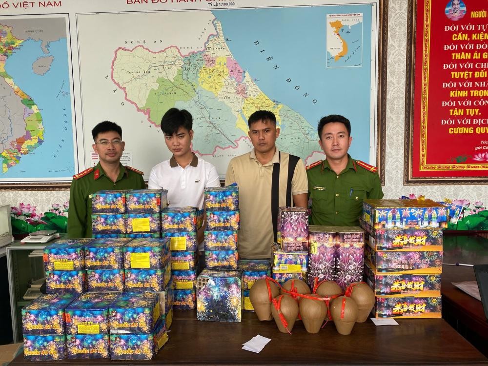 Đối tượng Nguyễn Anh Tuấn và Nguyễn Sỹ Cường - Ảnh Công an Hà Tĩnh.