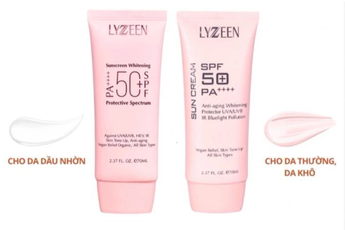 Sản phẩm LYZEEN Whitening protective spectrum sunscreen SPF50+