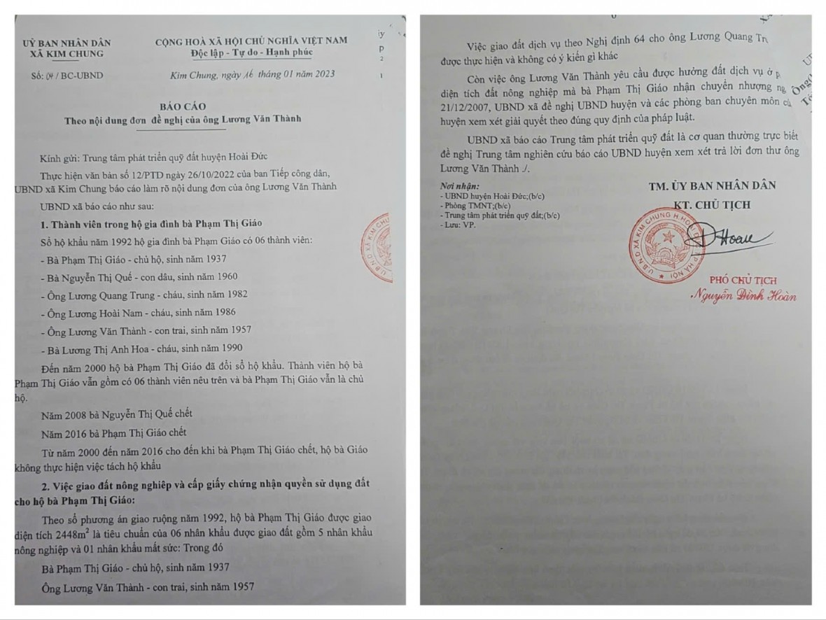 Xã Hoài Đức (TP Hà Nội): Đã nộp xong tiền đất dịch vụ, sau hơn 18 năm vẫn chưa được giao đất! Xã Hoài Đức (TP Hà Nội): Đã nộp xong tiền đất dịch vụ, sau hơn 18 năm vẫn chưa được giao đất!