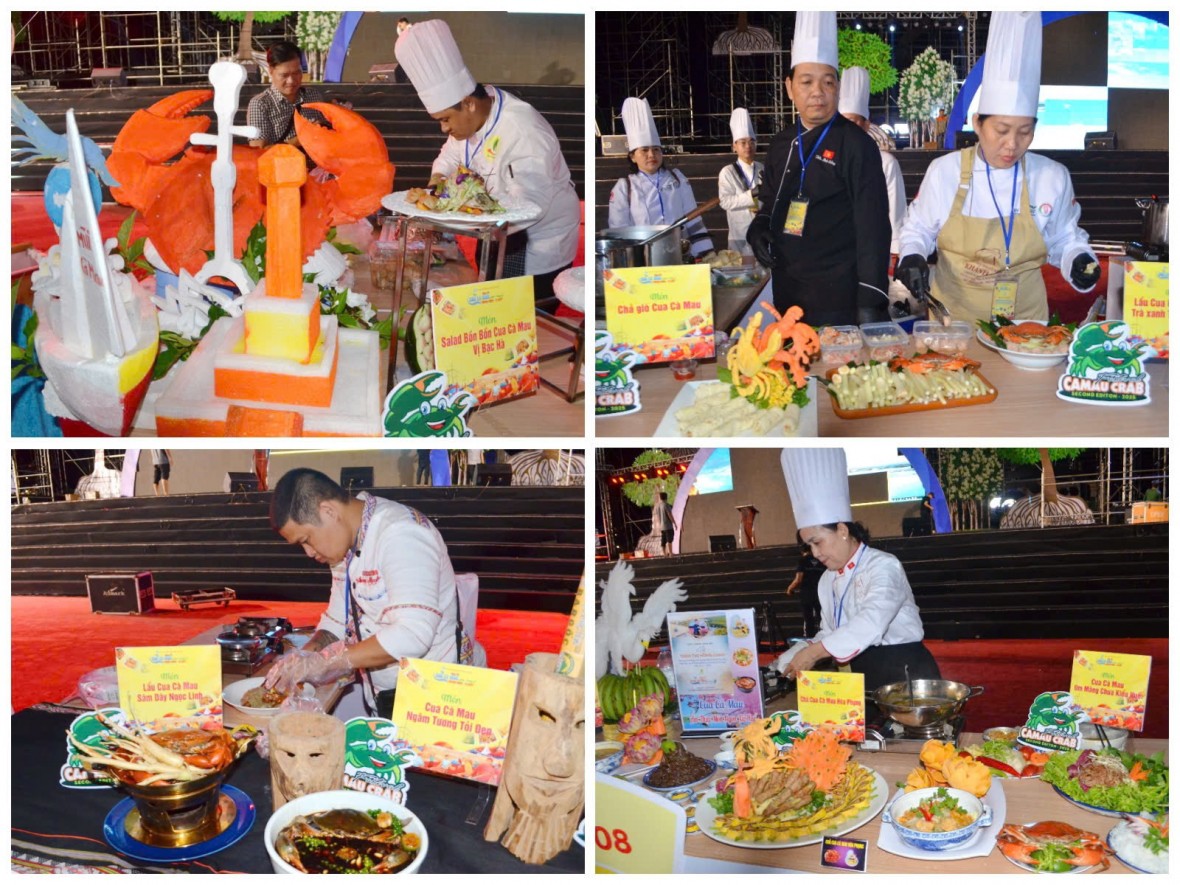 Không gian ẩm thực và “quảng diễn” món ngon từ cua Cà Mau