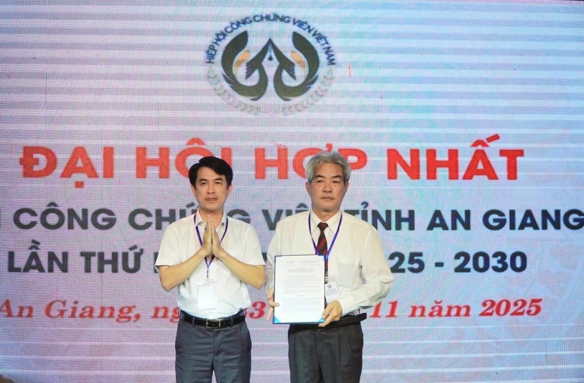 Ông Trần Văn Khái giữ chức Chủ tịch Hội Công chứng viên tỉnh An Giang lần thứ I, nhiệm kỳ 2025 - 2030