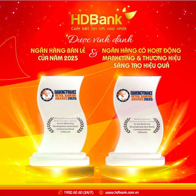Hai giải thưởng quốc tế năm 2025 là những ghi nhận ý nghĩa trong hành trình 35 năm phát triển của HDBank. Hai giải thưởng quốc tế năm 2025 là những ghi nhận ý nghĩa trong hành trình 35 năm phát triển của HDBank.