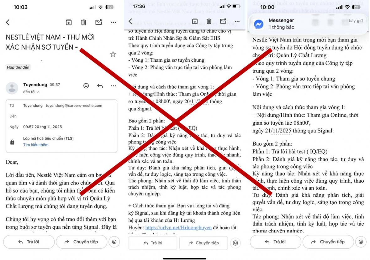 Nestlé Việt Nam cảnh báo tình trạng lừa đảo tuyển dụng mạo danh Nestlé Việt Nam cảnh báo tình trạng lừa đảo tuyển dụng mạo danh