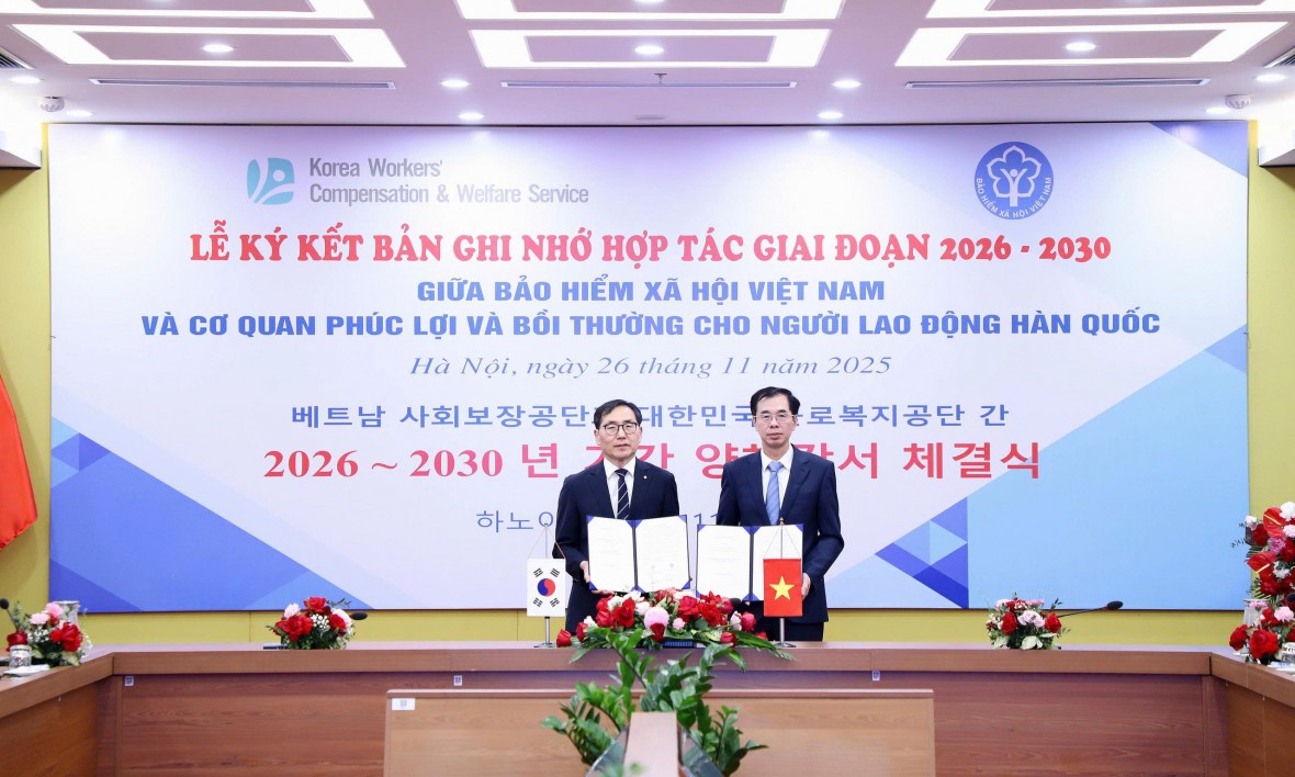 BHXH Việt Nam và KCOMWEL (Hàn Quốc): Tăng cường hợp tác trong lĩnh vực chuyển đổi số, ứng dụng AI trong lĩnh vực BHXH