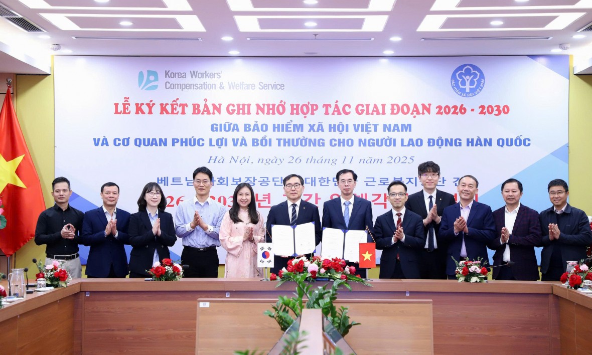 BHXH Việt Nam và KCOMWEL (Hàn Quốc): Tăng cường hợp tác trong lĩnh vực chuyển đổi số, ứng dụng AI trong lĩnh vực BHXH