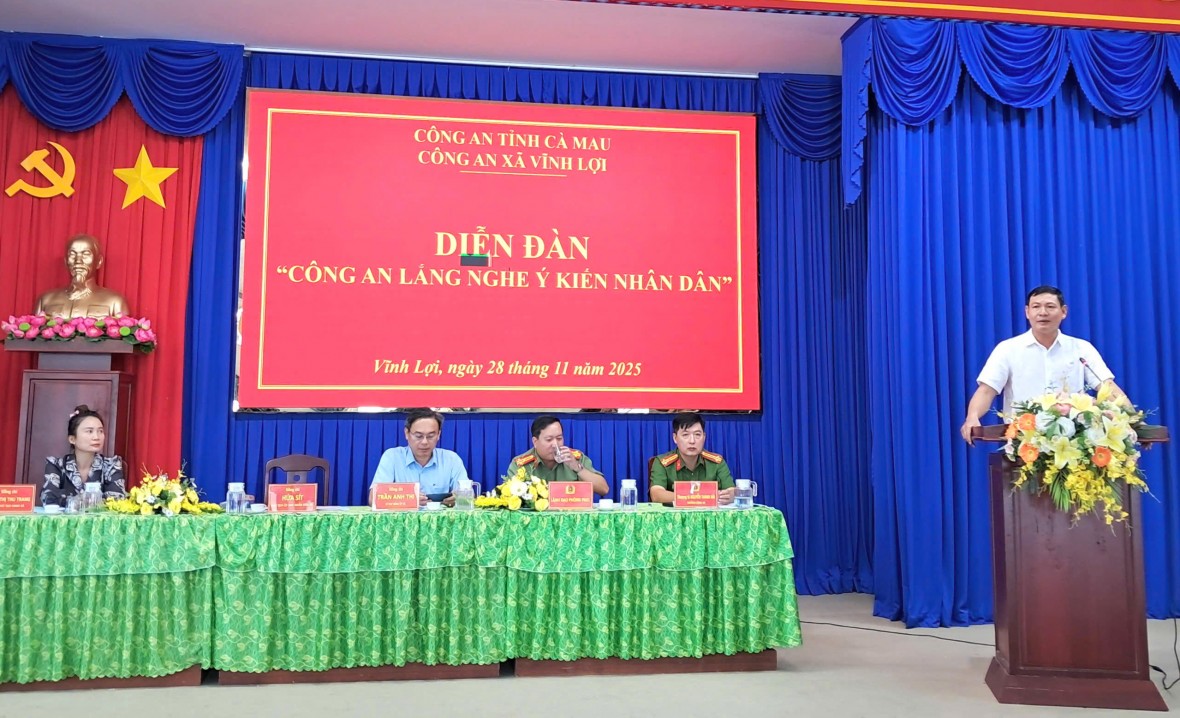 Cà Mau: Diễn đàn lắng nghe ý kiến Nhân dân của Công an xã Vĩnh Lợi