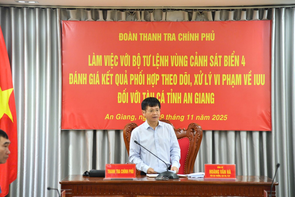 Thanh tra Chính phủ làm việc với BTL Vùng Cảnh sát biển 4 về công tác phối hợp chống IUU