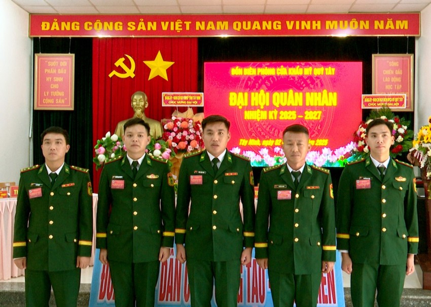 Đồn Biên phòng Cửa khẩu Mỹ Quý Tây tổ chức Đại hội quân nhân nhiệm kỳ 2025 - 2027