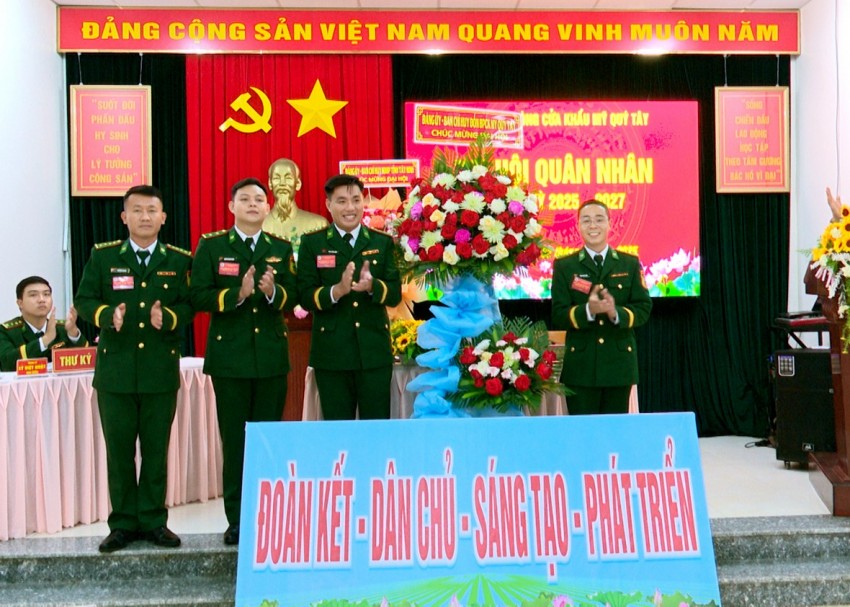 Đồn Biên phòng Cửa khẩu Mỹ Quý Tây tổ chức Đại hội quân nhân nhiệm kỳ 2025 - 2027