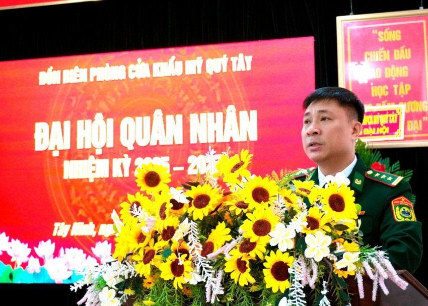 Đồn Biên phòng Cửa khẩu Mỹ Quý Tây tổ chức Đại hội quân nhân nhiệm kỳ 2025 - 2027