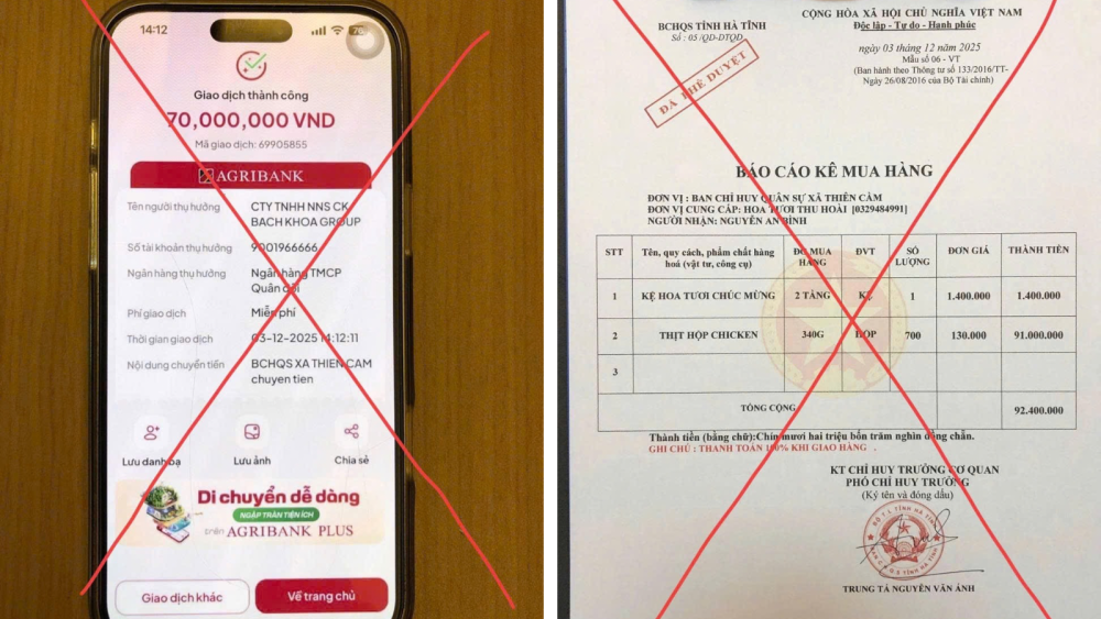 Thủ đoạn lừa đảo tinh vi - Ảnh Công an Hà Tĩnh.