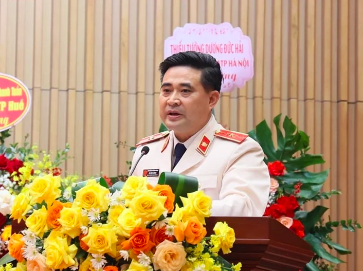 Tân Phó Thủ trưởng Cơ quan điều tra VKSND tối cao phát biểu nhận nhiệm vụ. Ảnh: Bảo vệ pháp luật.