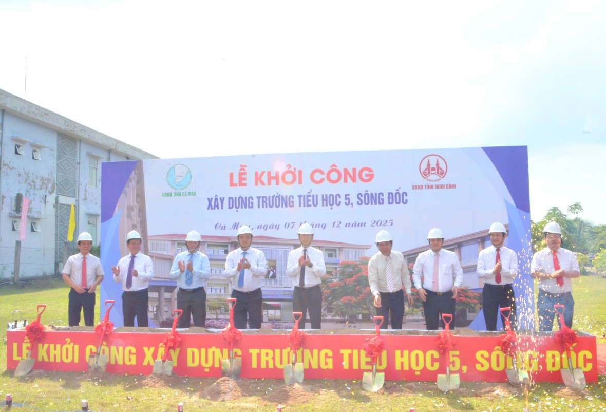 Ninh Bình hỗ trợ 20 tỷ đồng xây dựng, nâng cấp Trường Tiểu học ở vùng biển Cà Mau Ninh Bình hỗ trợ 20 tỷ đồng xây dựng, nâng cấp Trường Tiểu học ở vùng biển Cà Mau