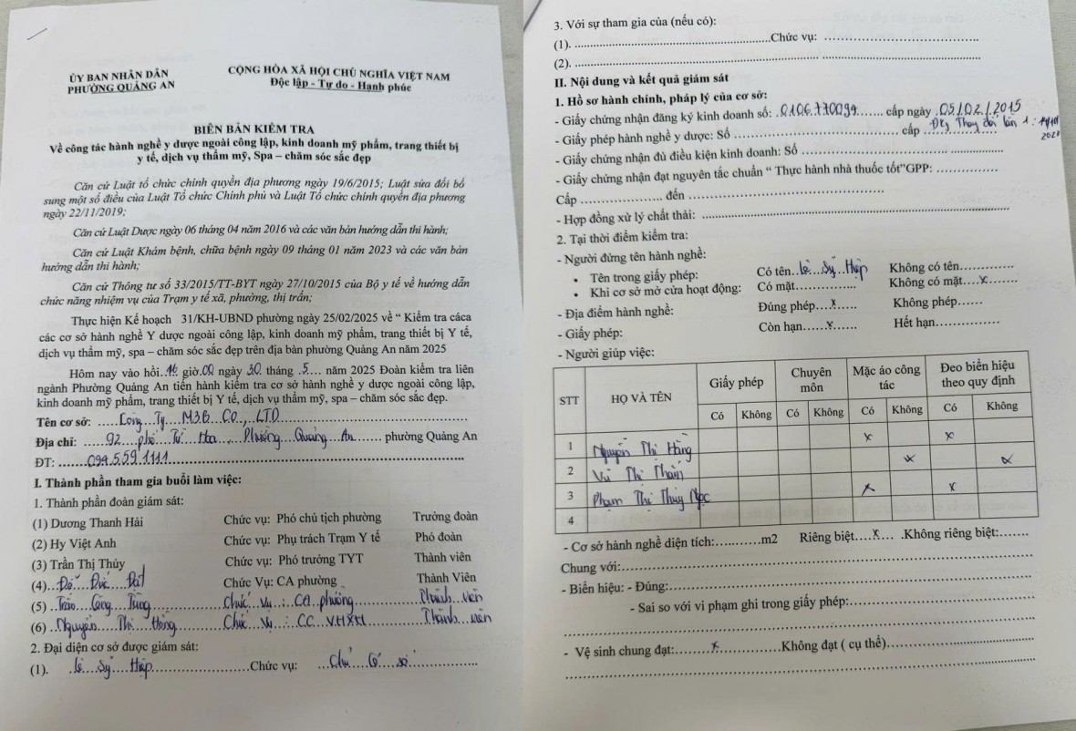 Cơ sở Tanya Beauty Spa: Không phát hiện dấu hiệu hoạt động sai phép Cơ sở Tanya Beauty Spa: Không phát hiện dấu hiệu hoạt động sai phép