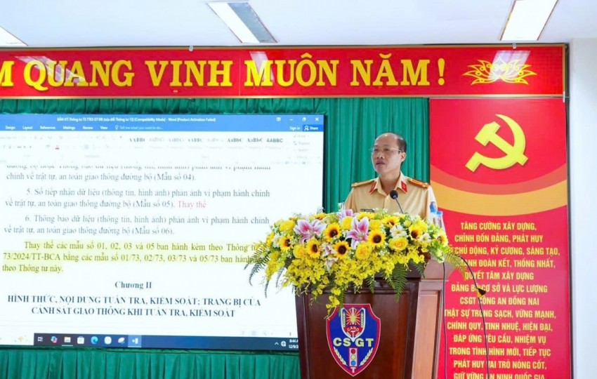 Đồng Nai tổ chức tập huấn nghiệp vụ tuần tra, kiểm soát giao thông cho lực lượng công an cơ sở