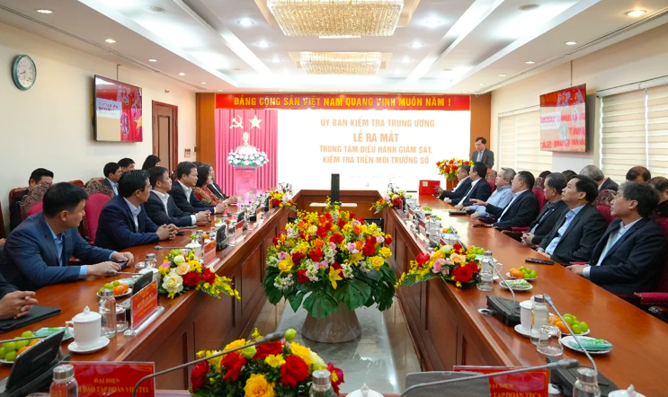 Quang cảnh Lễ ra mắt Trung tâm điều hành giám sát, kiểm tra trên môi trường số của Ủy ban Kiểm tra Trung ương. Ảnh ubkttw.vn