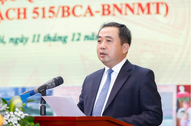 Bộ trưởng Bộ Nông nghiệp và Môi trường Trần Đức Thắng  chủ trì hội nghị. (Ảnh: Khương Trung)